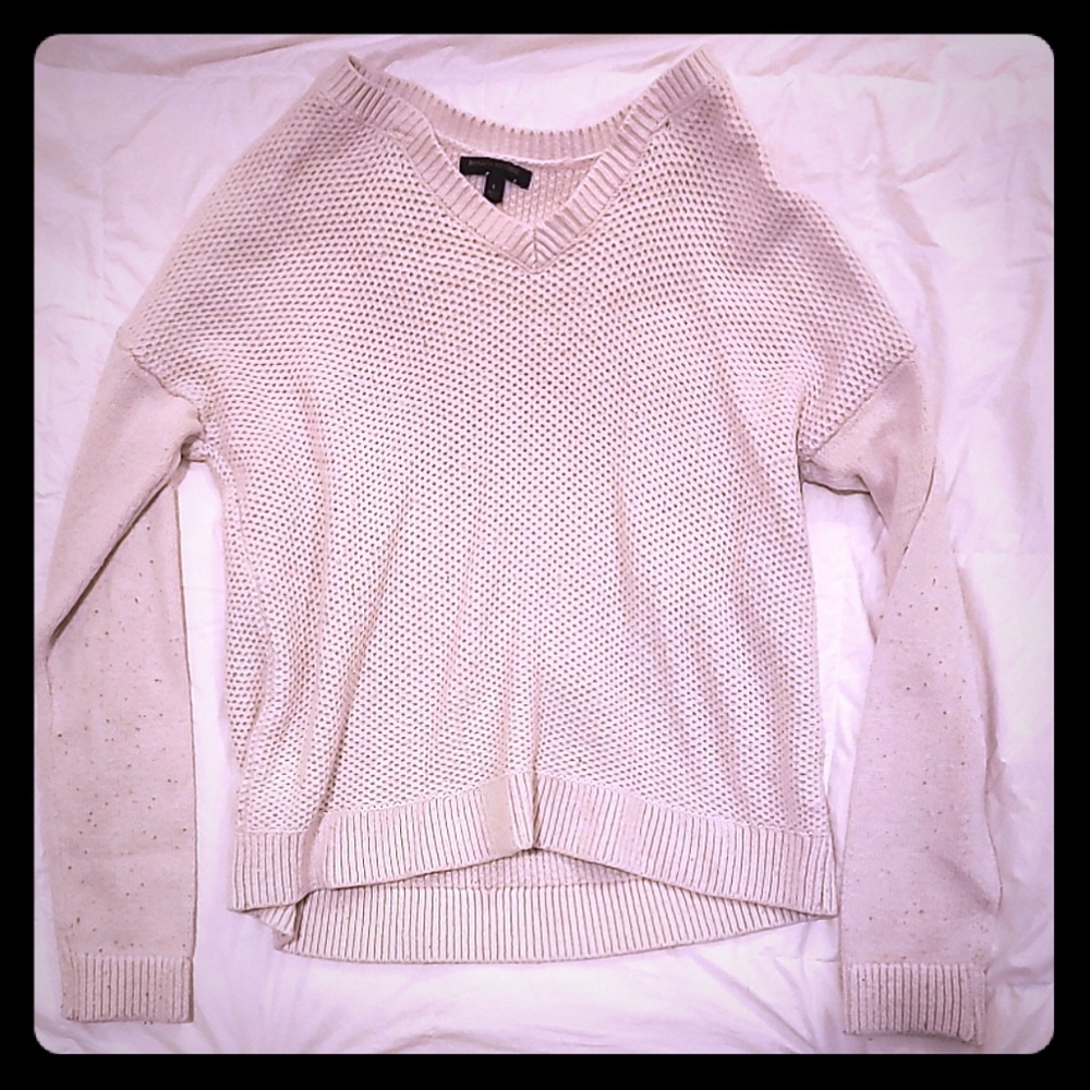 Banana Republic white knit sweater